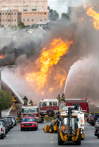 Gas line explosion